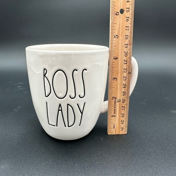 Rae Dunn Coffee Tea Mug BOSS LADY Cream with Black Letters 16 oz - Picture 7 of 14